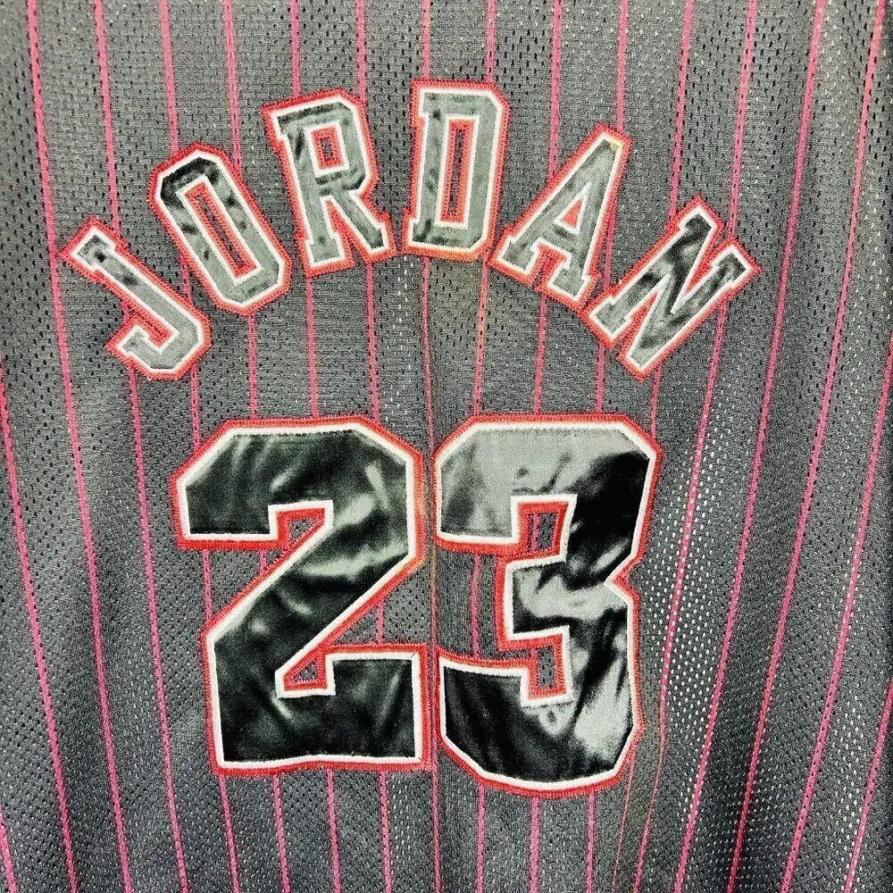 Michael Jordan #23 Jumpman Basketball Jersey Sz 3XL Fully Stitched Black Red
